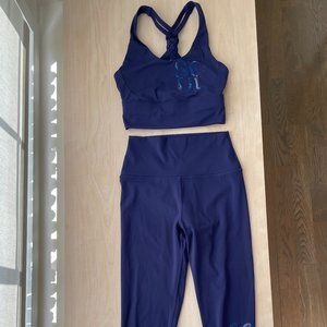 SoulCycle set:  Samara Braid Back Sports Bra and Milestone Legging in Colbalt XS